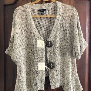 Rarely worn breezy KAK TUS mesh top beige great with jeans or even the beach!